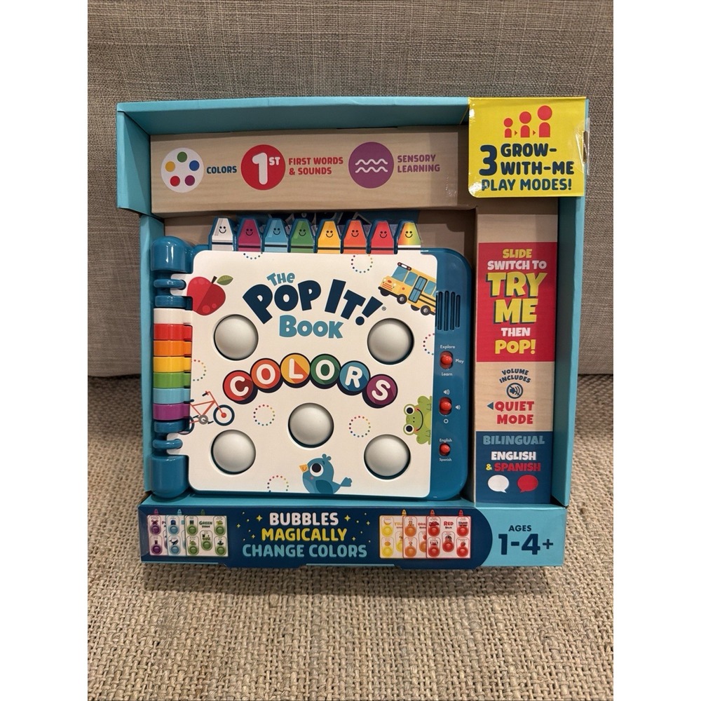 Pop It! Book: COLORS Interactive Sensory Learning Book Bilingual